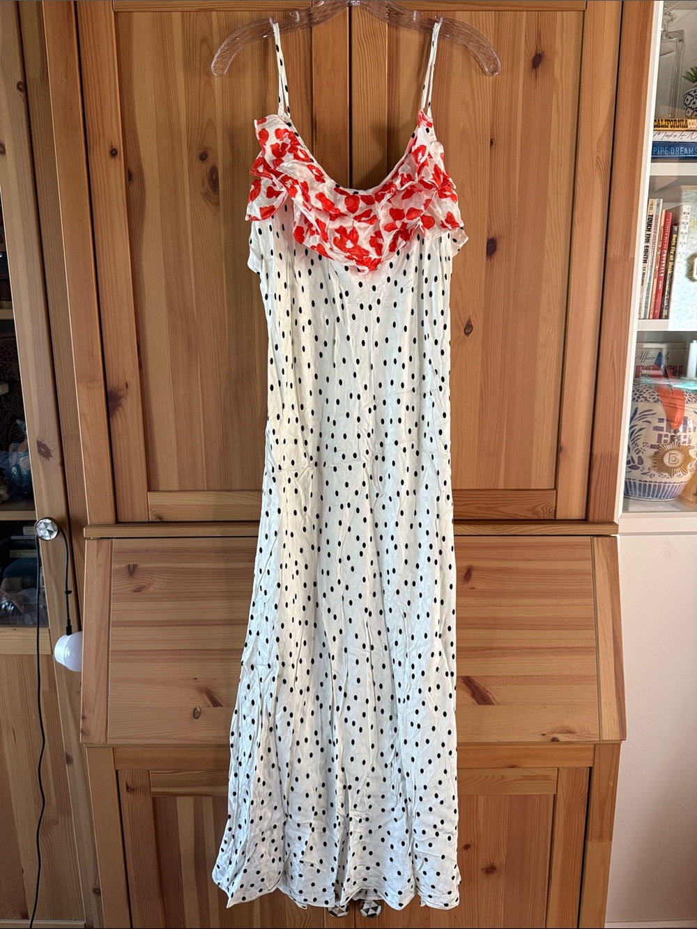 NWT Rixo x Target White Polka Dot Maxi Dress Large
